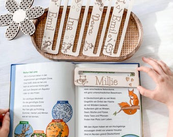 Lesehilfe personalisiert Lesehilfe für Kinder aus Holz Geschenk Einschulung Inhalt für Schultüte Geschenk für Erstklässler zum Schulanfang
