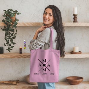 Personalisierte Tasche mit Namen – Mama Einkaufstasche Stoffbeutel, Geschenk Muttertag für Sie, personalisiertes Geschenk Frau