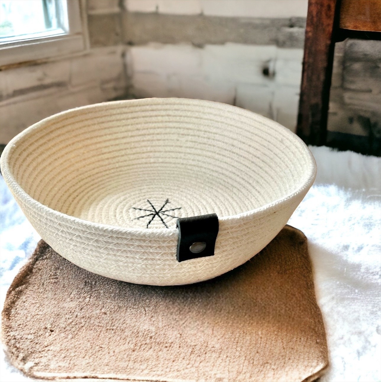 Small Rope Bowl, Rope Bowl With Black Leather Accents, Farmhouse Decor, Key  Bowl, Craft Storage, Minimaliat Decor, Catch All Basket 