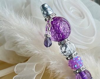 February Birthstone Pen, Amethyst Color Birthday Gift for Her, Lavender Wedding Guest Book Pen