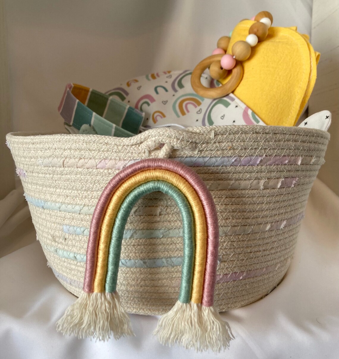Pastel Rainbow Gift Basket for Baby Girl Etsy