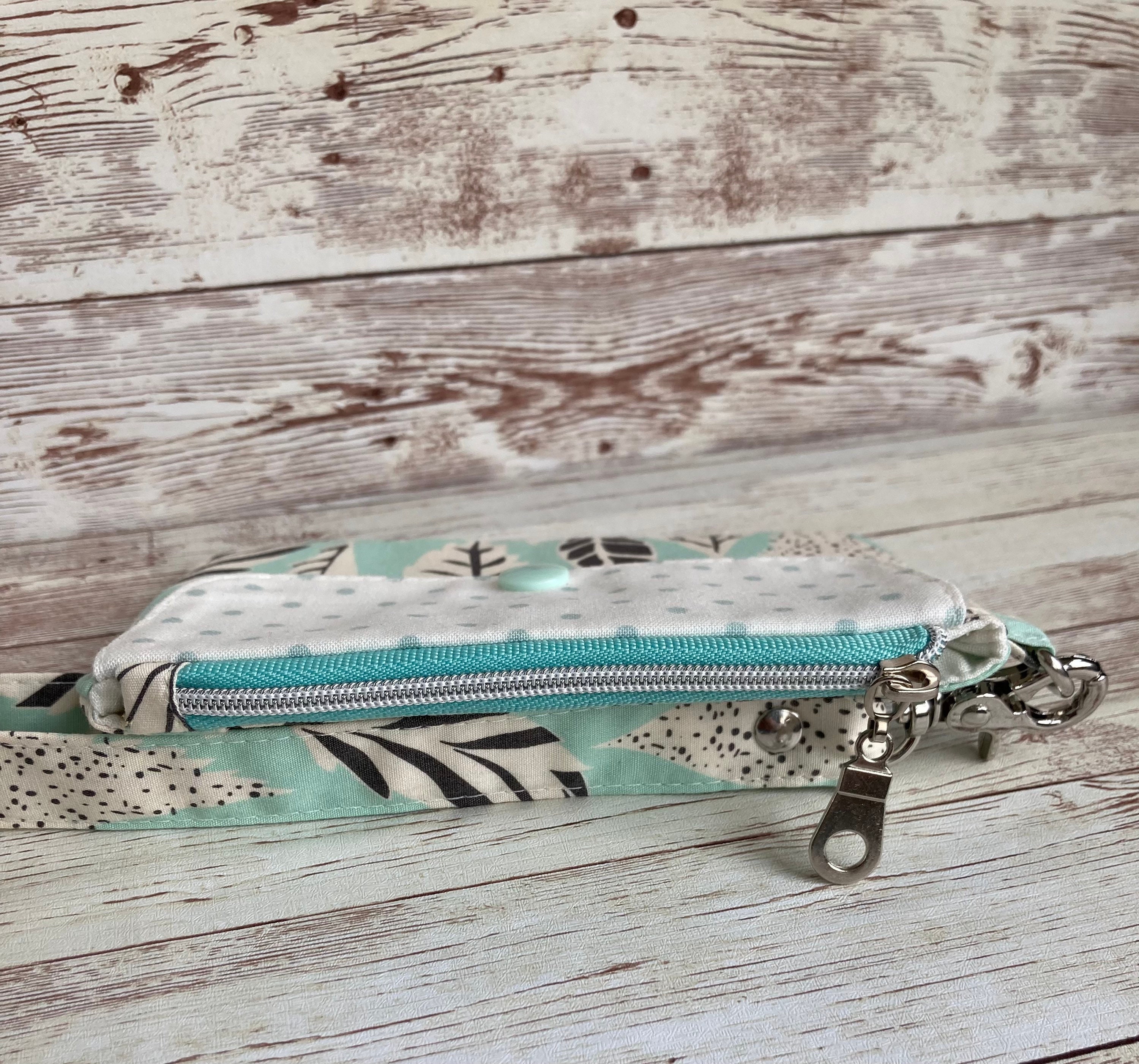 Mint/Sage Green Mini Wristlet ID Window Wallet Etsy