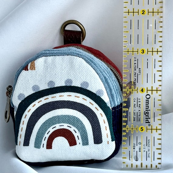 Mini Rainbow Backpack Coin Purse: Corduroy Earbud Case - Etsy