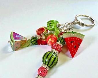 Wassermelone Taschenanhänger, Sommer fruchtig Schlüsselanhänger