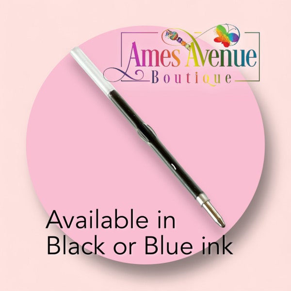 Beaded Pen Refill Ink Cartridges, Ballpoint Beadable Pen Cartridges,  Pack of 5, Blue or Black Ink