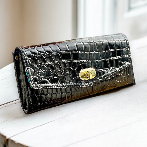 Faux croc wallet hotsell