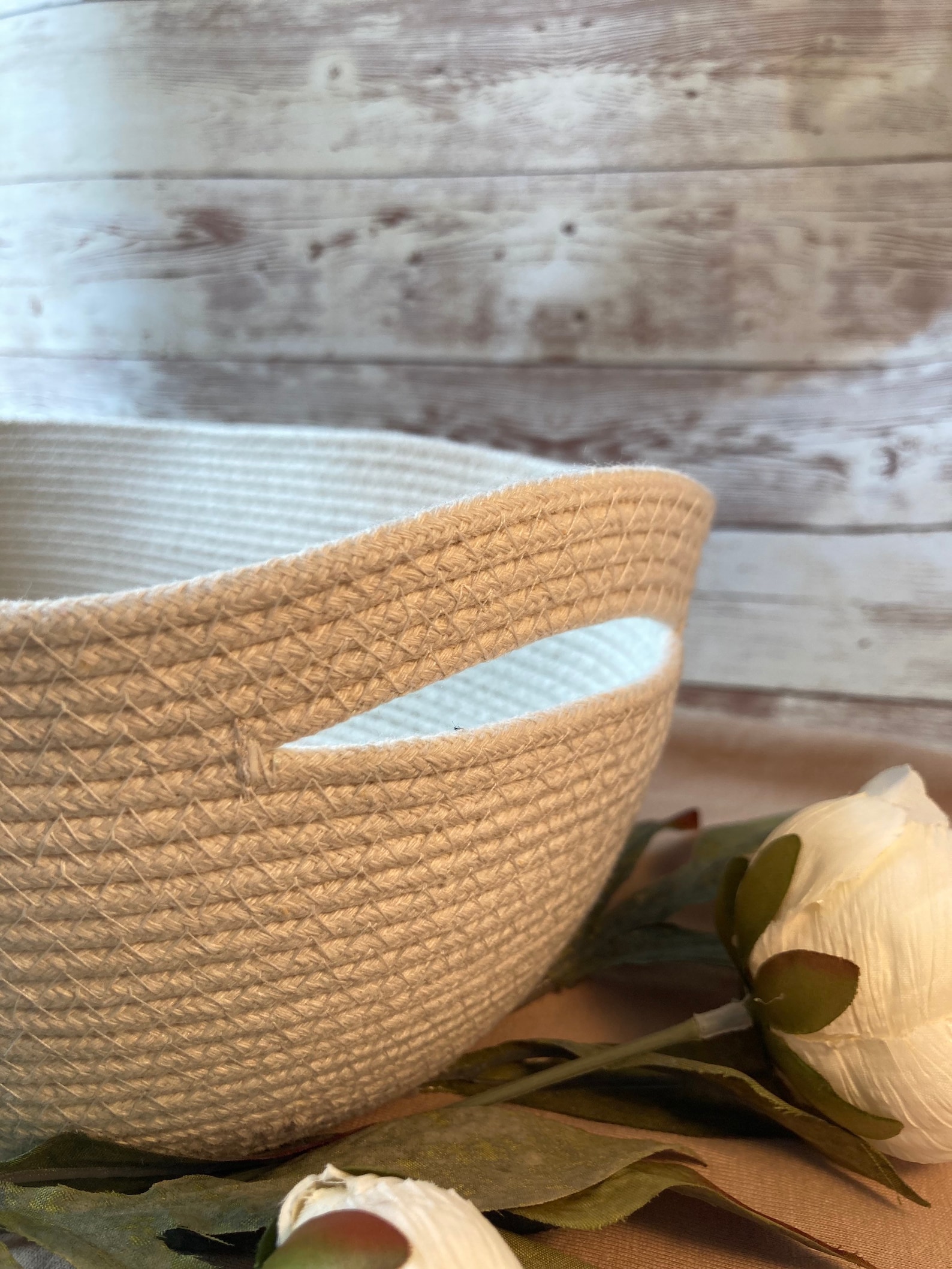Medium Oval Cord Rope Basket Etsy