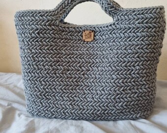 Fishbone Crochet Handbag Grey (Readystock - Limited Edition)
