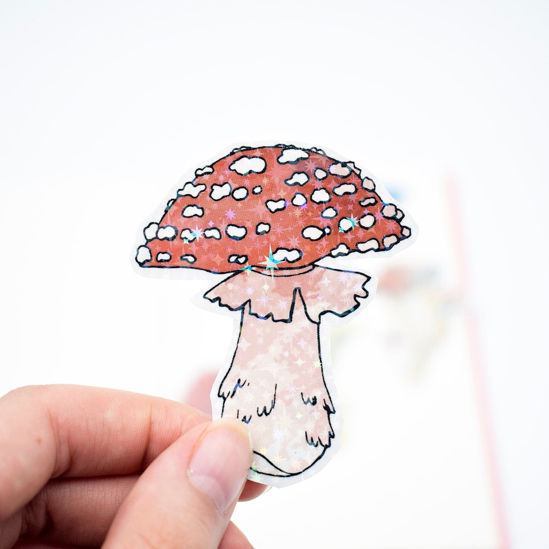 25-teiliges 3D Soft-Sticker Set – Bunte Pilze & Blumen Mit Glitzer, Wasserabweisend, Bis 3,1 Cm Groß