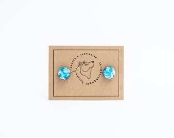 Upcycled Plywood Stud Earrings Moonswings