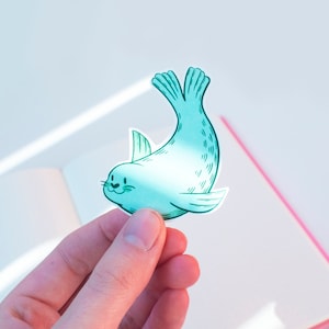 Ringed Seal Sticker / Blue Seal Sticker / Cute Seal Animal Sticker