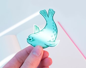Ringed Seal Sticker / Blue Seal Sticker / Cute Seal Animal Sticker