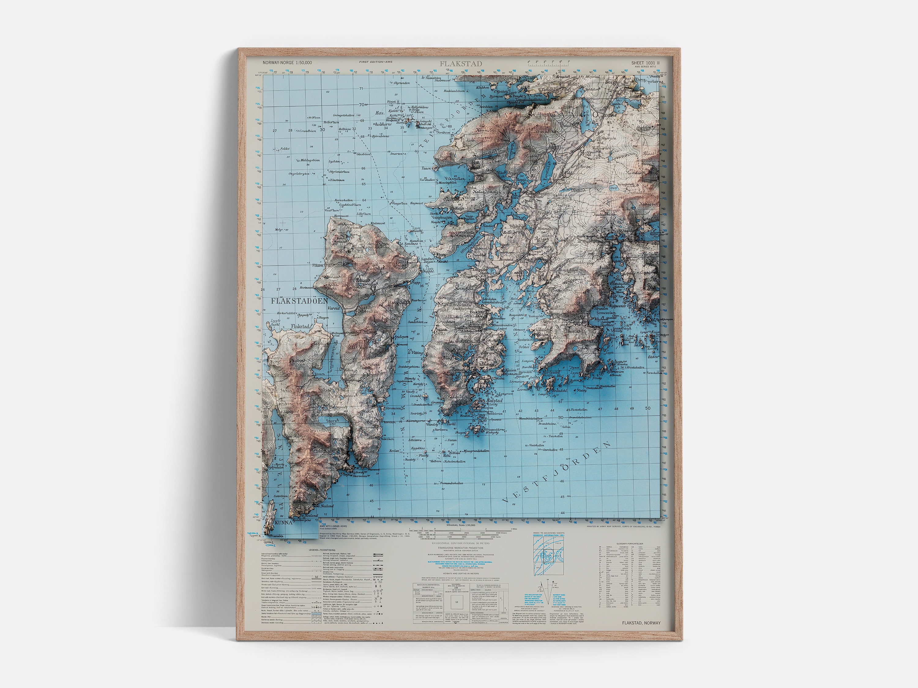Flakstad Lofoten Islands Norway Topographic Map 1952 Etsy Finland