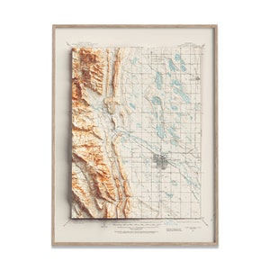 Fort Collins Colorado, USA Topographic Map of 1906 2D Poster Shaded Relief Map, Fine Art Wall Decor, Vintage Gift Print Geography Travel image 1