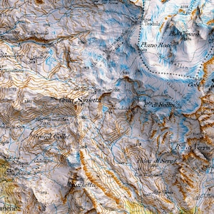 Mt Rosa (italy) 1899 Topographic Map: Vintage Flat Shaded Relief Print ...
