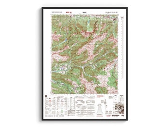 Bovec, Slovenia topographic map (1987) - Vintage map reprint, wall decor map, travel poster