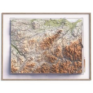 Edinburgh (Scotland, UK) Topographic Map of 1912 - 2D Poster Shaded Relief Map, Fine Art Wall Decor, Vintage Gift Print, Geography Travel