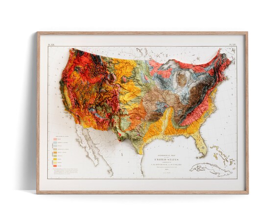 Déco Murale Vintage en Métal - Carte Etats Unis USA - Les Etats en