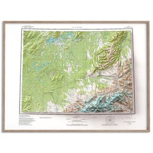 Denali (Alaska, USA) Topographic Map of 1982 - 2D Poster Shaded Relief Map, Fine Art Wall Decor, Vintage Gift Print, Geography Art