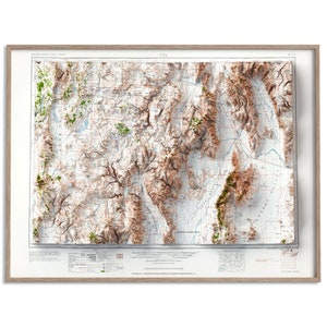 Vya (Nevada, USA) Topographische Karte von 1962 - 2D Poster Reliefkarte, hochwertiger Kunstdruck, Vintage Geschenk Print, Geographie, Reisekunst