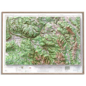 Mt Elbert (Colorado, USA) Topographic Map of 1959 - 2D Poster Shaded Relief Map, Fine Art Wall Decor, Vintage Gift Print, Geography Art