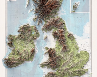 1920年イギリス領アイルランド諸島地形図：ヴィンテージの平らな陰影