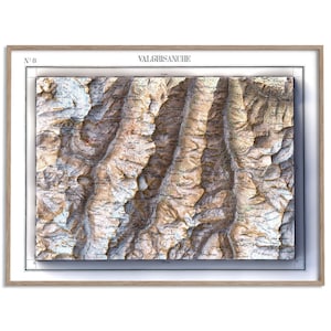 Valgrisenche (Italy) Topographic Map of 1899 - 2D Poster Shaded Relief Map, Fine Art Wall Decor, Vintage Gift Print, Geography Travel Art