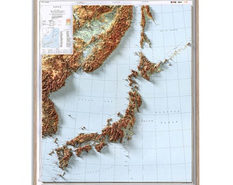 Japan Relief Map Print - Etsy UK