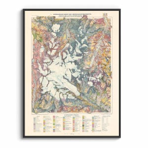 グロースグロックナー（オーストリア）地質図 1939年 - 復元された歴史的地図プリント