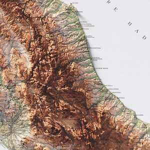Rome italy Topographic Map of 1931 2D Poster Shaded Relief Map, Fine ...