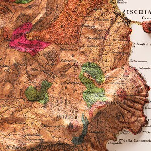 Ischia Italy Geological Map of 1873 2D Poster Shaded Relief Map, Fine Art Wall Decor, Vintage Gift Print, Geography Travel Art image 6