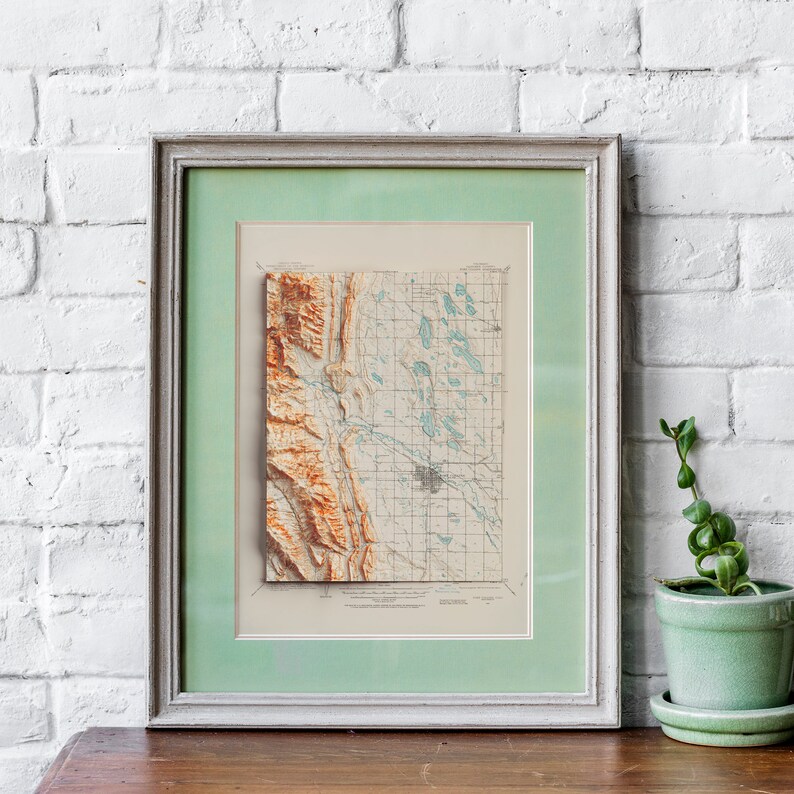 Fort Collins Colorado, USA Topographic Map of 1906 2D Poster Shaded Relief Map, Fine Art Wall Decor, Vintage Gift Print Geography Travel image 3