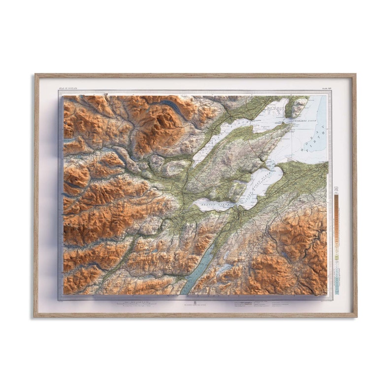 Inverness (Scotland, UK), Topographic map - 1912, 2D printed shaded relief map with 3D effect of a 1912 topographic map of Inverness (Scotland, UK). Vintage maps digitally restored and enhanced with a 3D effect.