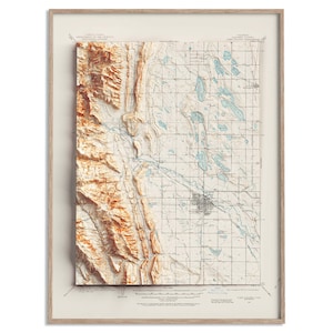 Carte topographique de Fort Collins (Colorado, États-Unis) de 1906 - carte en relief ombragé affiche 2D, décoration murale beaux-arts, cadeau vintage impression géographie voyage