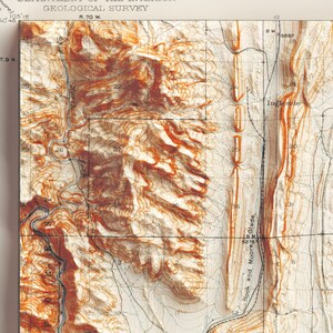 Fort Collins Colorado, USA Topographic Map of 1906 2D Poster Shaded Relief Map, Fine Art Wall Decor, Vintage Gift Print Geography Travel image 4