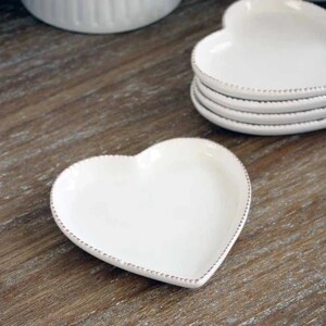 Small Antique White Heart Plate - New Home Gift - Biggie Best