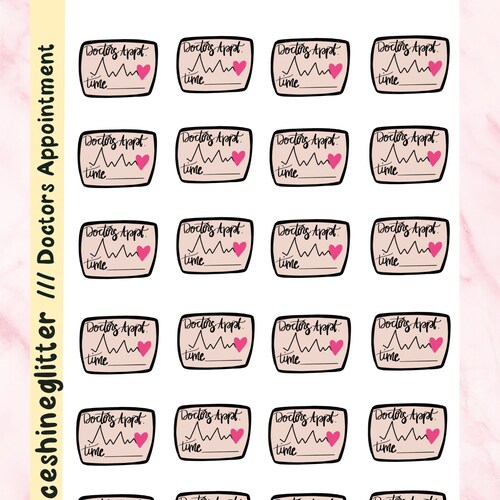 Doctor Appointment Planner Sticker Sheet Words Script - Etsy