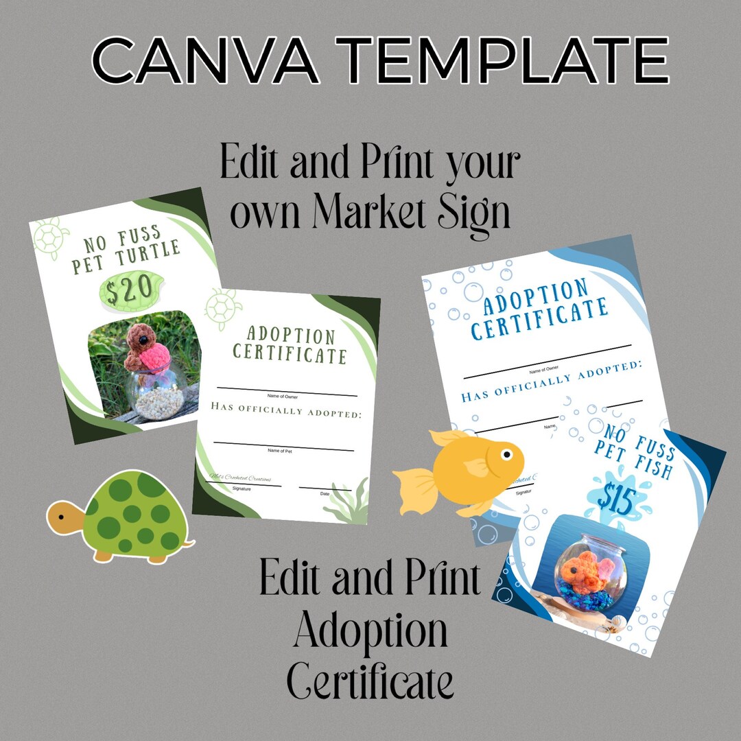 TEMPLATE ONLY, Printable, No Fuss Pet, Market Sign, Adoption ...