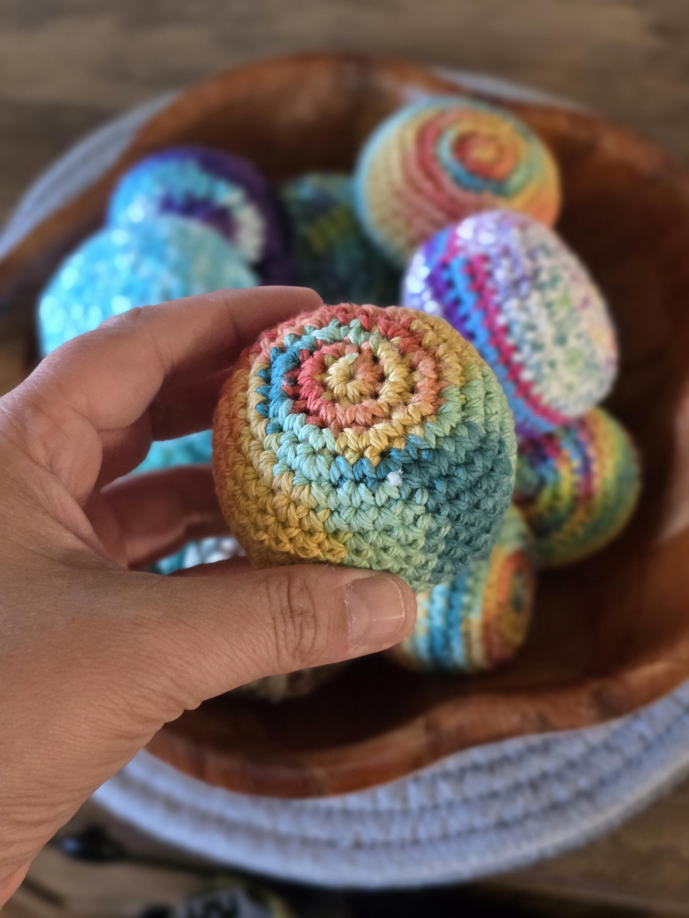Old School Foot Bag Crochet Pattern, PDF, Footbag, Crocheted Kick Bag ...