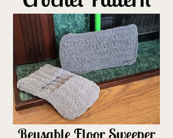 Crochet Mop Cover Pattern: Reusable Floor Sweeper, Cleaning Duster (PDF Pattern)