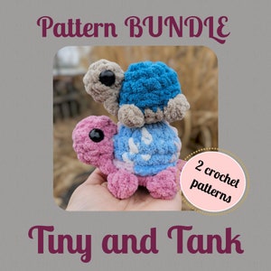 Häkelanleitung BUNDLE, Tiny & Tank Häkelanleitung, Tiny die Schildkröte, Panzer die Schildkröte, Häkelanleitung, Haustier, Schlüsselanhänger