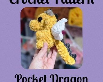 Crochet Pocket Dragon Pattern: Beginner Friendly (Digital Download)