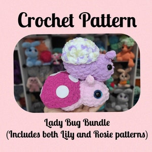 CROCHET PATTERN, Lady Bug Bundle, Lily and Rosie Lady Bug, Lily Bug, Rosie Bug, Crochet Pattern, Spring Toy, Ladybug amigurumi pattern