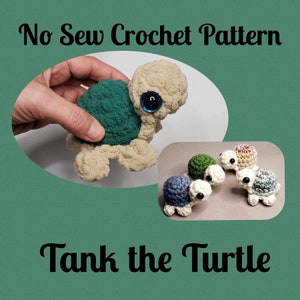 CROCHET PATTERN, Tank the Turtle, Turtle Crochet Pattern, NO Sew Crochet Pattern, Turtle Toy, Baby gift, Pocket Turtle