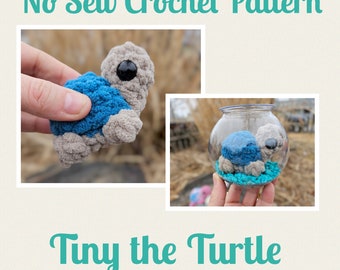 CROCHET PATTERN, Tiny the Turtle, Tank Junior, Tiny Turtle, Turtle Crochet Pattern, No Sew Crochet Pattern, No Fuss Pet, Tiny Tank, Turtle