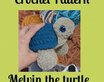 Crochet Pattern, Melvin the Turtle, No Sew Crochet Pattern, Turtle Pattern, Turtle Toy