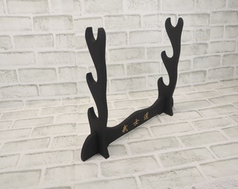 3 Tier Matte Black Finish Wooden Stand Table Rack for Home Display, Holiday Gift