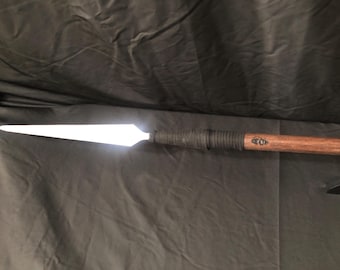 Christmas Gifts Handcrafted 74" Dull Renaissance Safe Steel Spear, Martial Art Spear, Hard Sturdy Spear, Great Walking Stick