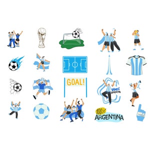 Fútbol, Argentina, Copa del Mundo SVG, JPEG, PNG / Archivos para Cricut / Silueta, Clipart, Descarga instantánea, Descarga digital