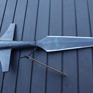 High Carbon Steel Hand Forged Razor Sharp 12&quot; Boar Spear Head, Quenched Harden, Next Day Shipping Out of NY, Family own Business